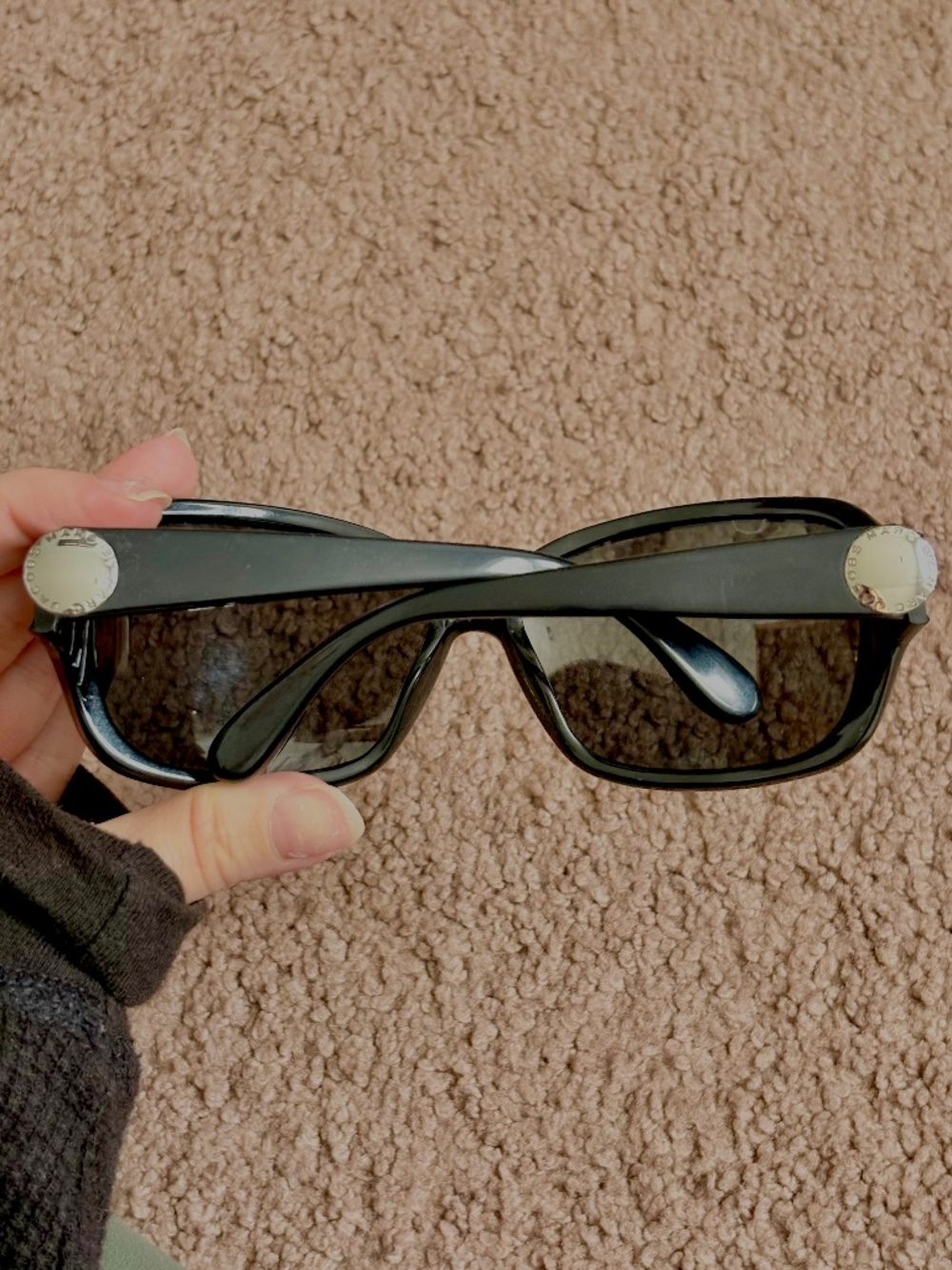 Marc by Marc Jacobs Polarized Sunglasses Black Silver Oval Luxe MMJ 021/P/S Read